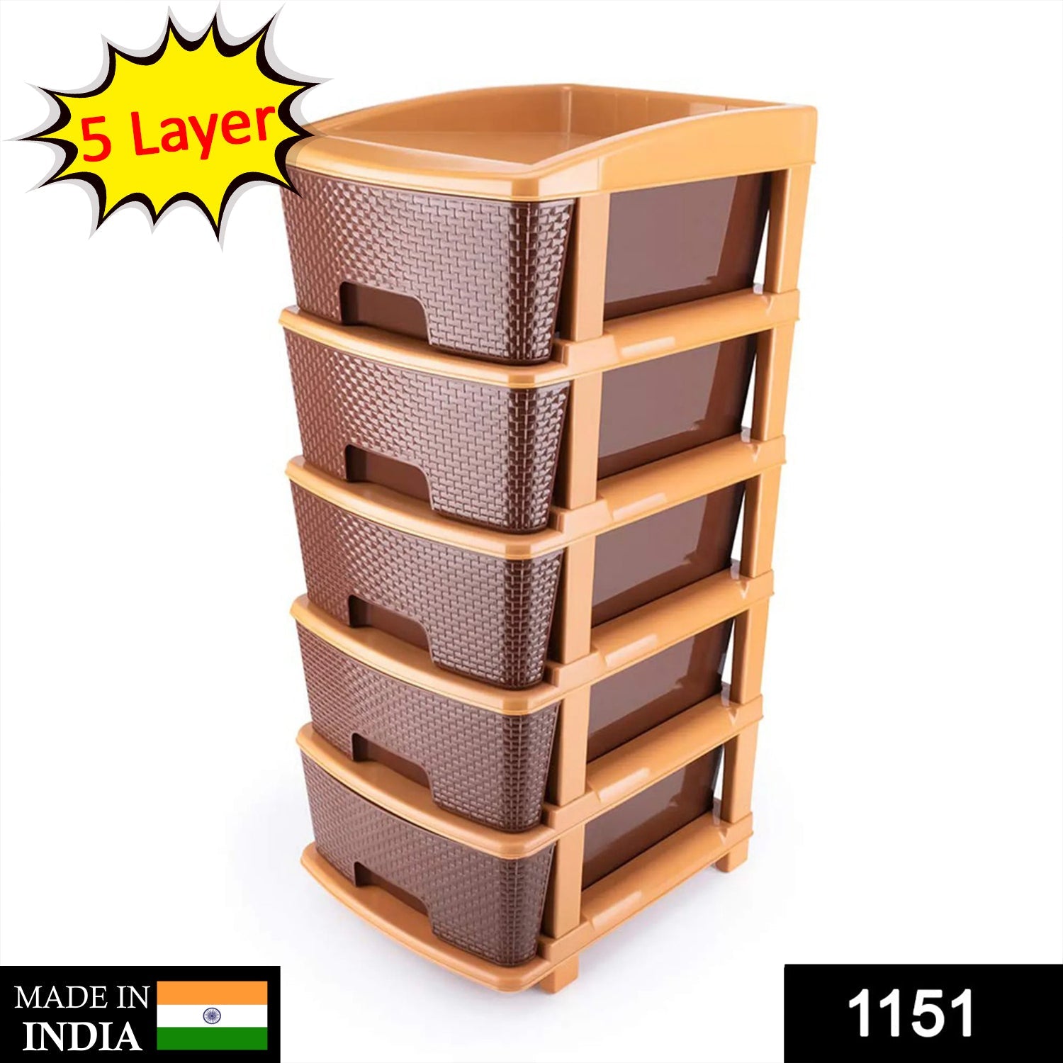 1151 5tier Plastic Modular Drawer System For Multiple Use (Brown colour) DeoDap 1151 5tier Plastic Modular Drawer System For Multiple Use (Brown colour) DeoDap